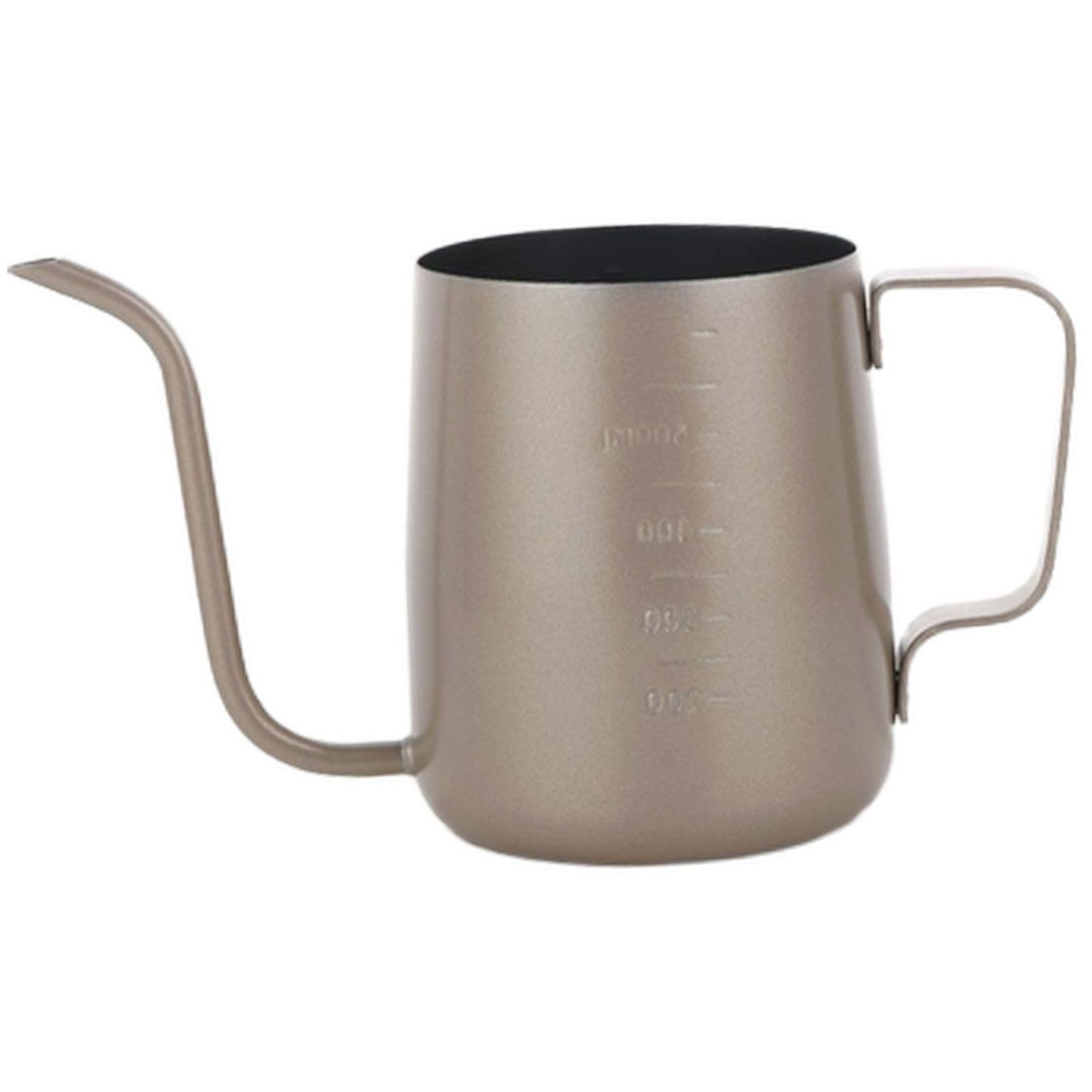 Hanging Filter Coffee Pour Over Kettle Stainless Steel with Teflon Coating Long Spout for Kitchen Countertop and Office Desk Brewing (Gold, 3.54 × 2.76 × 4.45 in)