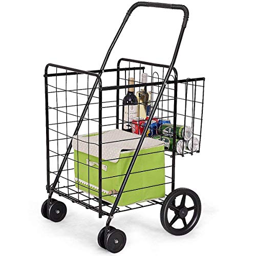 Goplus Jumbo Folding Shopping Cart