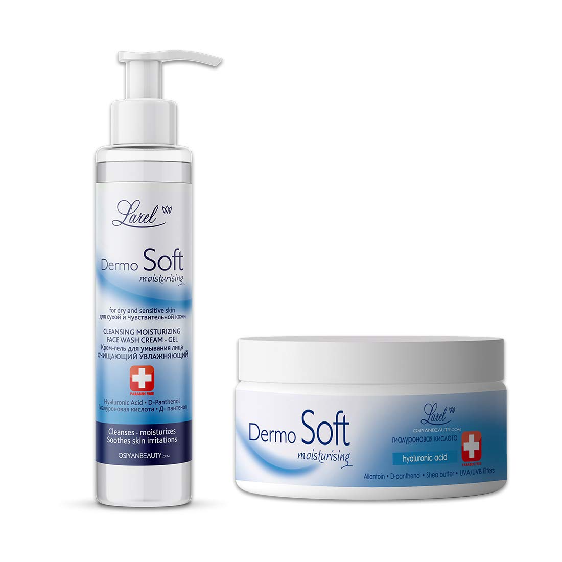 Larel DermoSoft Moisturizing Cleansing Face Care Combo (Cream & Wash Gel)