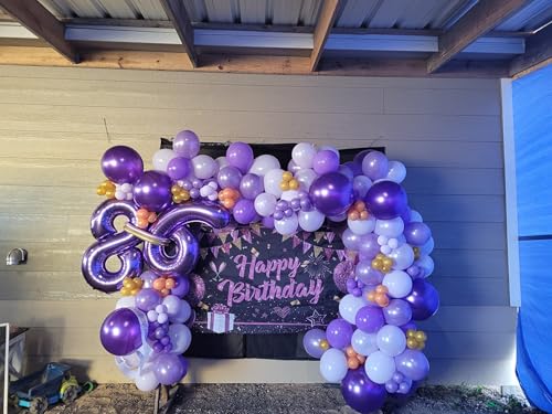 Image of 60 Balloon 40 inch Purple Number Balloons for 60 Birthday Party Decorations | Saturated Color, Large 40 in, With Straw & Hanging Hole, For Back-to-School Season, Wedding, Christmas, New Year, Anniversary