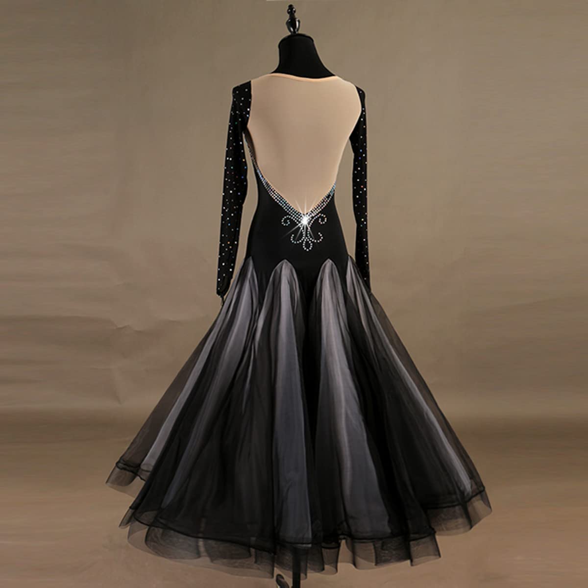 Nationales Standard-Tanzkleid Ballkleider Modernes Elegante Tanzkleid Walzerkleid Sommer Lange Ärmel Tango-Gesellschaftswettbewerbskostüme Sommerkleid Damen