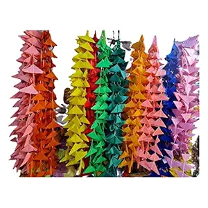 The Decor Affair Stylish Triangle Paper Fabric String Toran Colourful Hanging for Home Decor, Hall, Door, Backdrop, Garlands Door Toran Set/Door Hangings for Decoration 5 Feet Long 2 Pcs (Baby Pink)