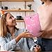 50 Pcs Pink Bow Plastic Gift Bags, Pink Candy Bag, Reusable Bow Party Bags, Gift Bag for Bridal Engagement Party Supplies