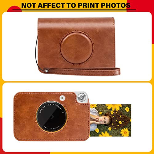 Funda de Cuero PU para Kodak Printomatic Retro Marrón miniatura 2
