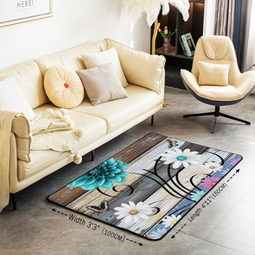 Tapete decorativo Manfei floral rectangular 150x100 cm miniatura 3