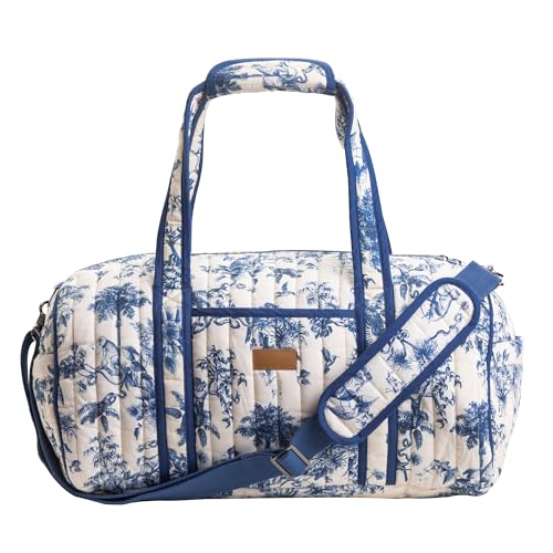 Maison d'Hermine Travel Duffle bag Cotton Quilted bag Overnight Luggage Weekender Business Travellers Family Trip - Bonobo - Blue