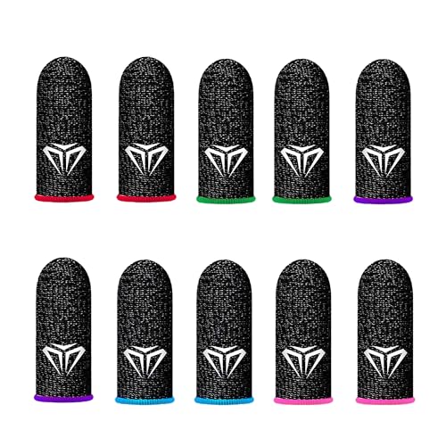 Lot de 12 Doigtiers pour Jeu Mobile, 6 Paires de Finger Sleeve Gaming Haute Sensibilité en Fibre...