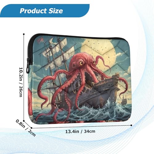 Funda para portátil Ocean Boat Octopus 13-14 pulgadas miniatura 3