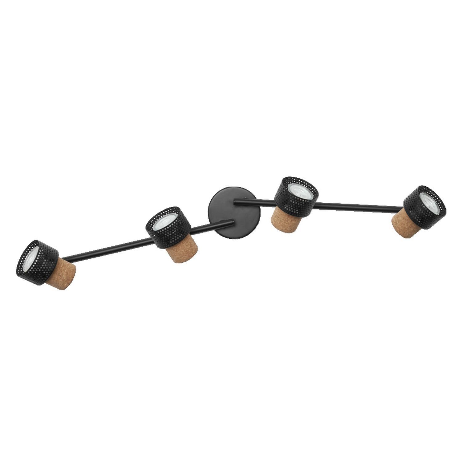 Osram DECOR SPOT CORK, 4 x 3,4 W, 920 lm, nero, faretti regolabili, versatili, faretto interno, lampadine LED intercambiabili, dimmerabili, colore bianco caldo, GU10