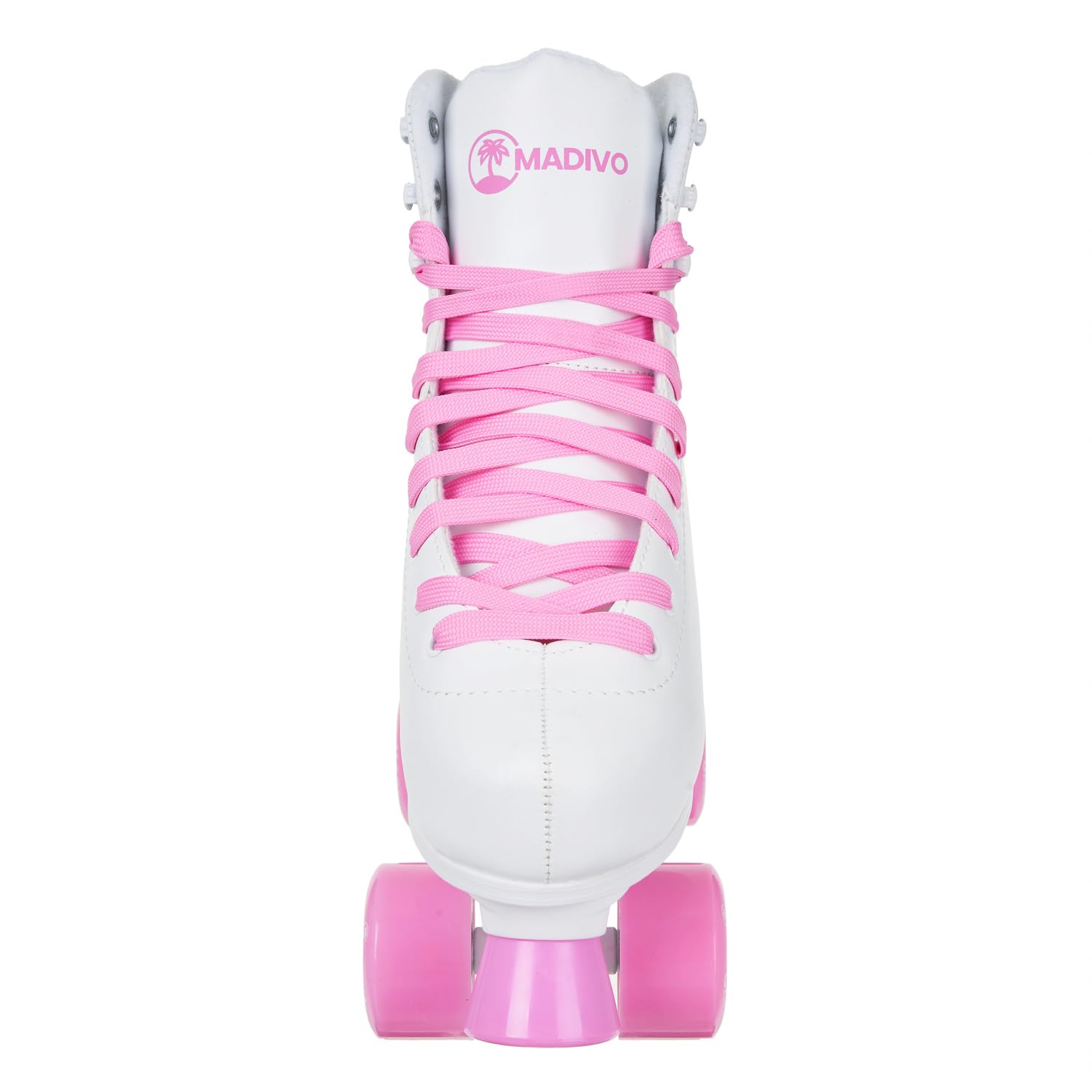 MADIVO Swirl Damen Klassische Retro Rollschuhe | Verstellbare Größe | ABEC7 Kugellager | Weiß Rosa Mädchen Classic Roller Skates Inliner Inlineskates | Gr. 31-34, 35-38, 39-42