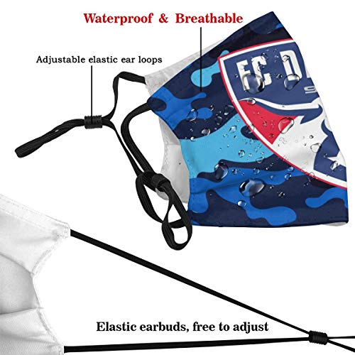 LasGo Face Ma_Sk for Dallas Soccer Fans Adjustable Mouth Cover Breathable Soft Elastic Ear Loops Women Men 6 Filter