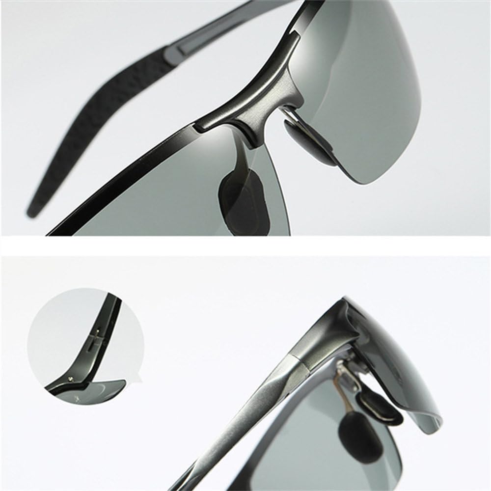 Gafas de sol fotocromáticas de aluminio para deportes al aire libre sin montura para hombre, polarizadas, anti-UV, para conducir, pesca, ciclismo