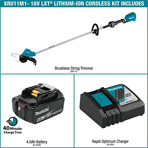 Makita XRU11M1 18V LXT Lithium-Ion Brushless Cordless String Trimmer Kit (4.0Ah)