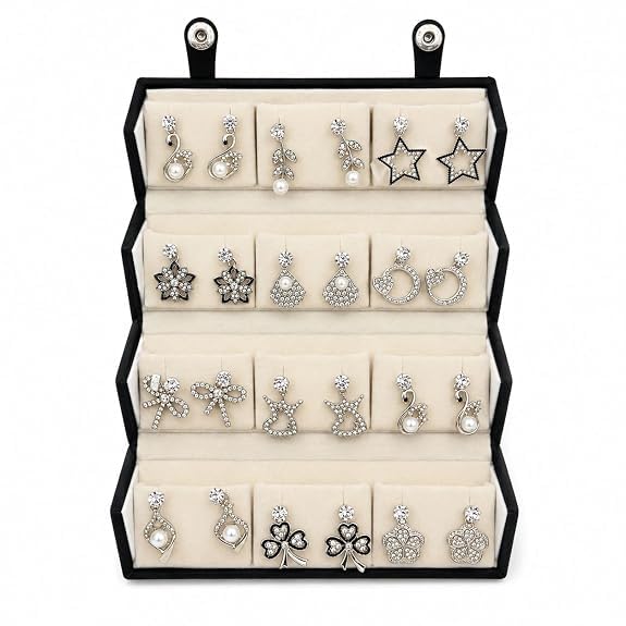 Image of 12 Pairs Set Earrings for Women Girls with Stylish Organizer Box | Valentine Birthday Rakshabandhan Gifts for Girls Girlfriend Wife Sister