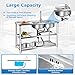 304 Stainless Steel Prep & Utility Sink Free Standing Outdoor Sink, Dual Bowl Commercial Kitchen Sink 2 Compartment for Restaurant, Kitchen, Outdoor (US Stock)
