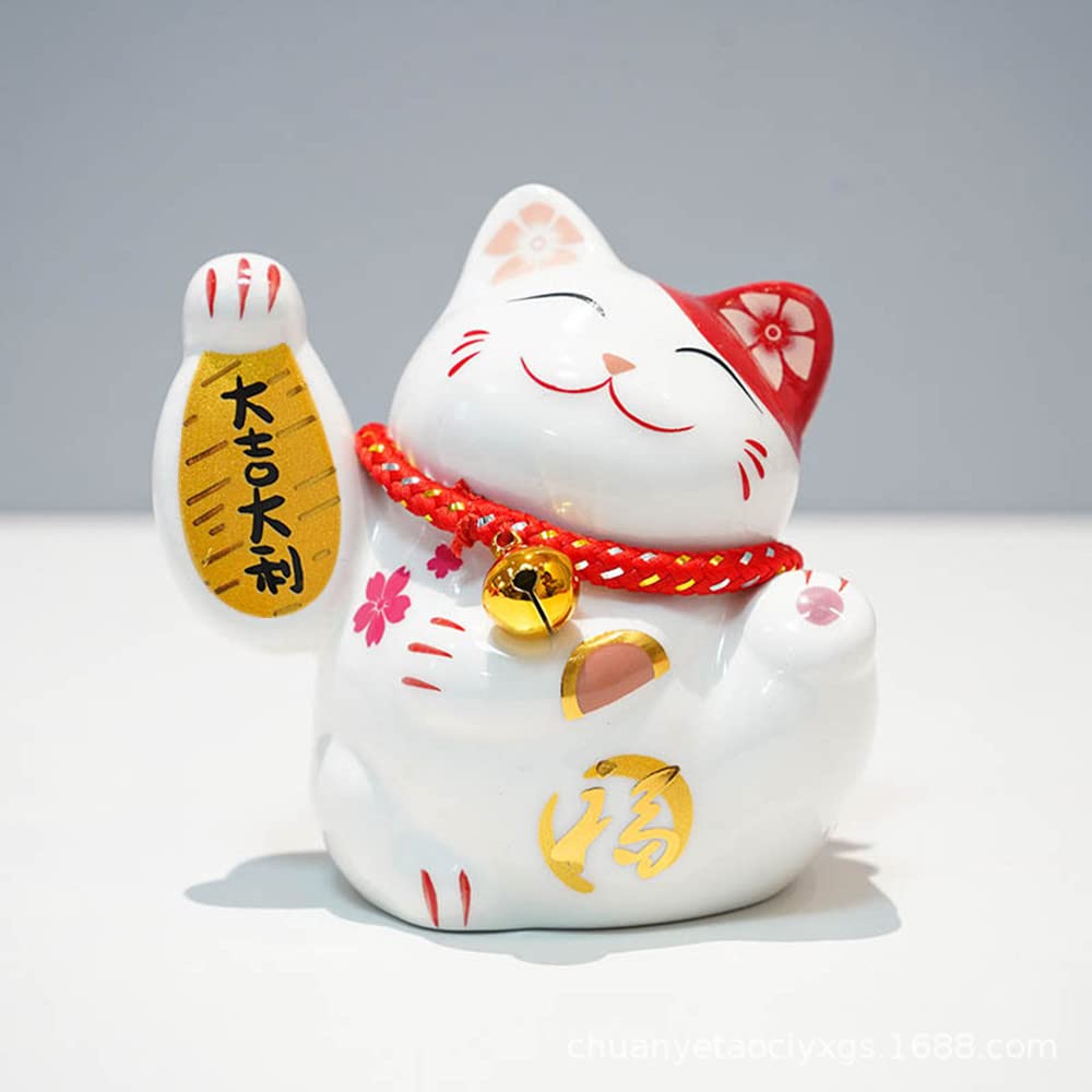 Amazon.co.jp: 招き猫貯金箱 まねき猫 かわいい ミニ 陶磁器製 手描き 
