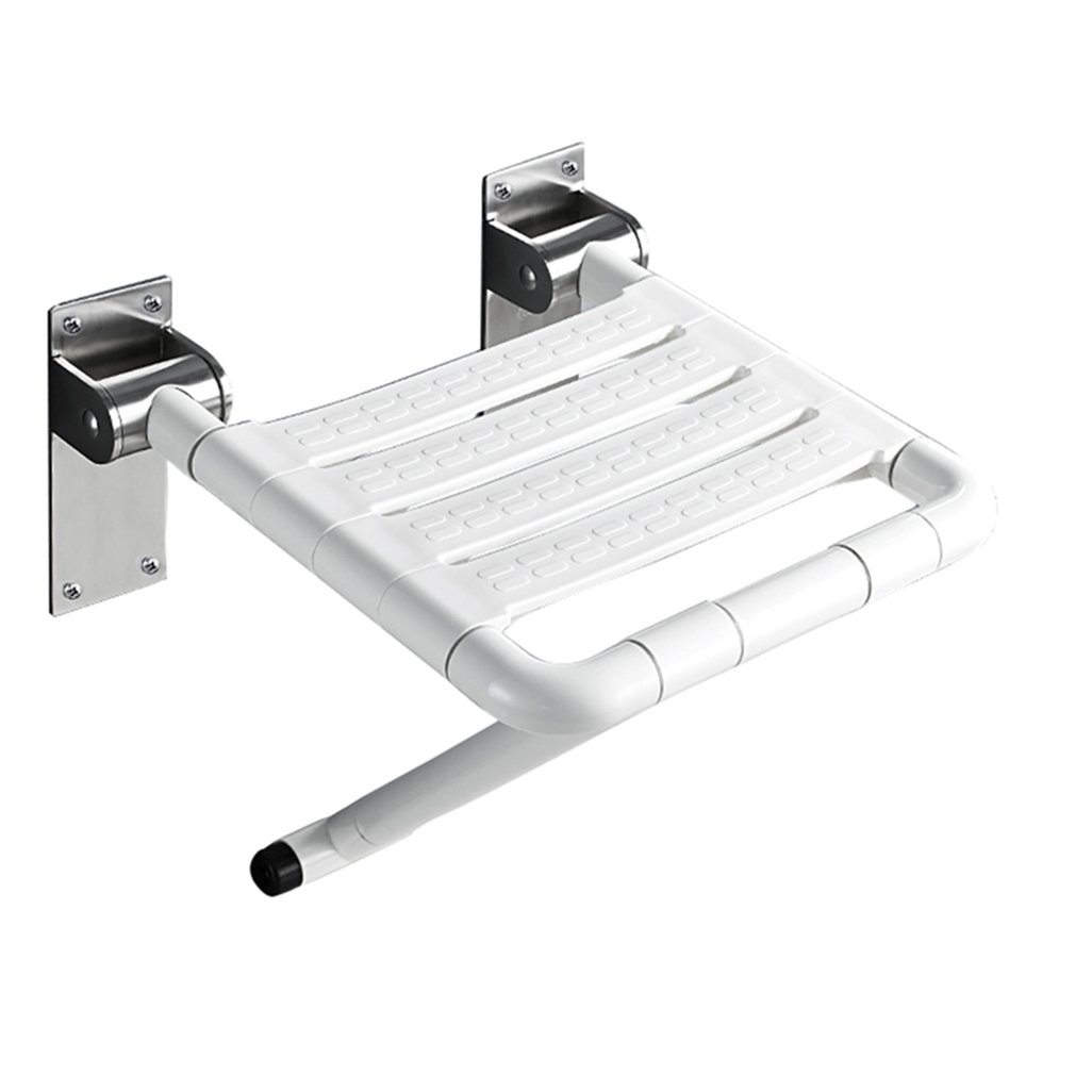Taburete de ducha plegable montado en la pared, base de acero inoxidable, asiento antideslizante para ancianos, discapacitados, embarazadas, soporte de peso pesado
