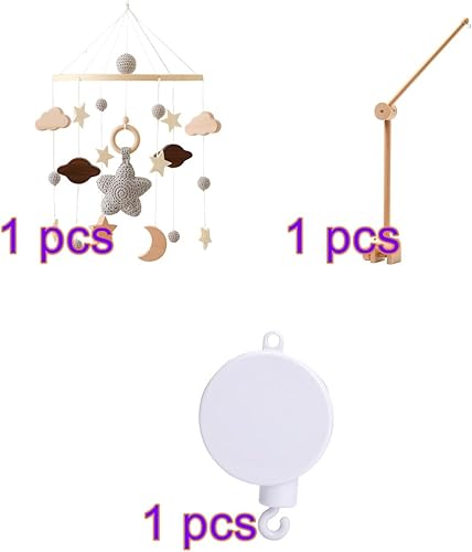 Miniatura 2 de Lindo móvil de bebé para cuna, caja de música de relojería, decoración bohemia para guardería con brazo móvil para cuna de bebé, brazo móvil para
