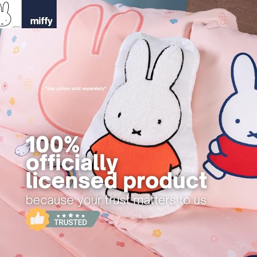 Image of Miffy Bedding 7 Piece Super Soft Cozy Reversible Comforter and Sheet Set with Sham, Full, (Officially Licensed Product) by Franco