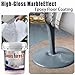 Epoxy Colored Sand Floor Paint, Epoxy Sand Floor Paint Self Leveling, High Gloss Marble Effect Garage Waterproof and Non-Slip for Garage Floors, Basements, Countertops (Dark Gray-5kg)
