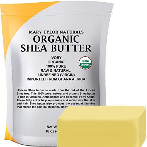 Organic Shea butter (1 lb) USDA Certified, Raw, Unrefined, Ivory From Ghana Africa
