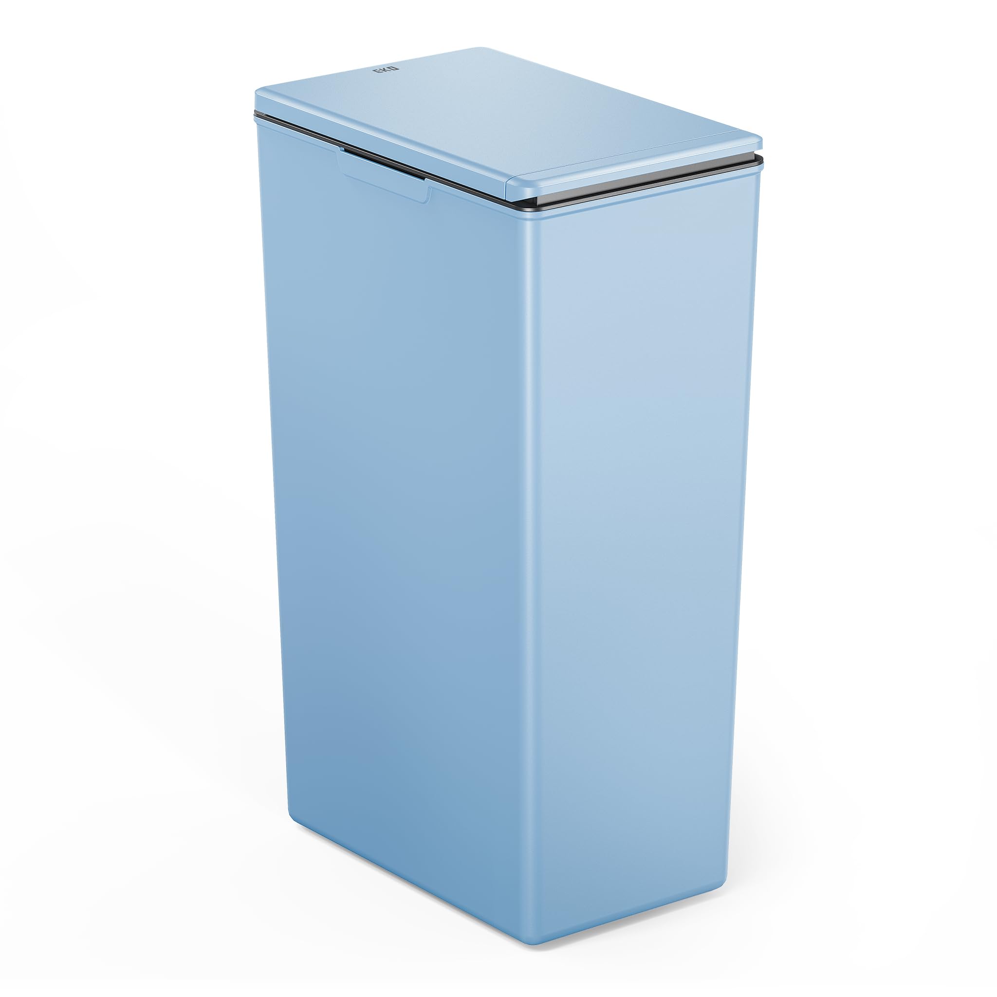 EKO Morandi Kitchen Bin, Touch Recycling Bin, Perfect for Kitchen & Home, Titanium Blue Plastic Bin, 40 Litre