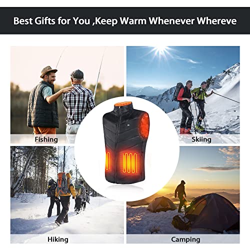 Men's Women's Heated Vest with 9 Heating Zones, 10000mAh Battery Pack Included, Lightweight Warm Electric Vest for Men4