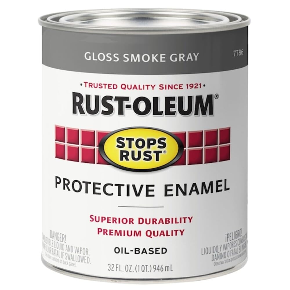 Rust-Oleum Stops Rust Brush On Protective Enamel Paint, Gloss Smoke Gray