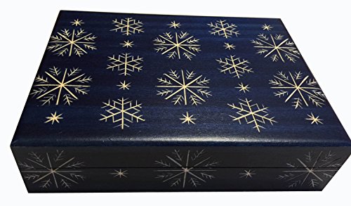 Snowflakes Wooden Box Polish Handmade Jewelry Box Christmas Keepsake #TOP2