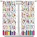 Moderw Alphabet ABC Curtains, Cute Number Education Learning Window Treatments Cartoon Animal Alphabet Tools Drapes for Kids Girls Boys Baby Nursery Bedroom Study Room Classroom W42xL45in(Decor)