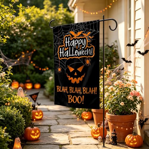 Pumpkin Bat Black Halloween Garden Flag 12×18 Inch Spider Decorative Flag - image 3