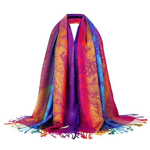 Fudule Soft Silky Solid Pashmina Shawl Wrap Scarf for Wedding Bridesmaid Dress