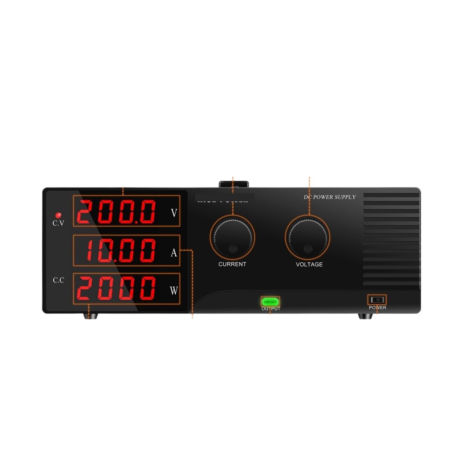 LEOTNNDQ 30V 100A Programmable Bench DC Power Supply,RS232/USB Software Program Control,80V 20A 200V 10A 15V100A 60V 30A,60A(150V 10A 1500W,AC 220V)