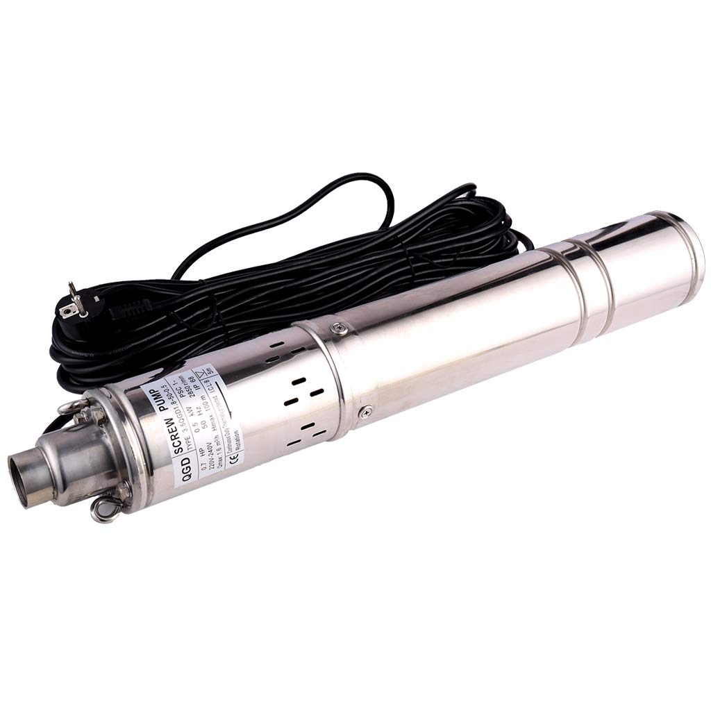 Pompe Submersible Pour Puits Profond SHYLIYU 0.75HP - Idéale Pour Arrosage Agricole Et Usage Domestique, Débit 3300 L/h