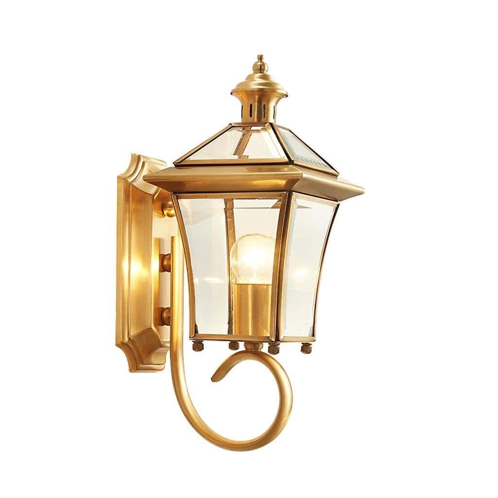 Wejścia Lampa Zewnętrzna Copper Outdoor Wall Light Waterproof Glass Exterior Sconce Garden modern Outside Lamp For Hallway Oświetlenie Ogrodu