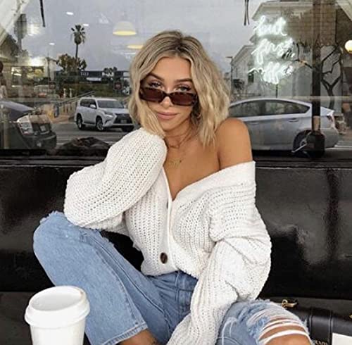 Image of IFLASH Rectangle Sunglasses for Women Retro Driving Glasses 90's Vintage Fashion Narrow Square Frame UV400 Protection Glasse