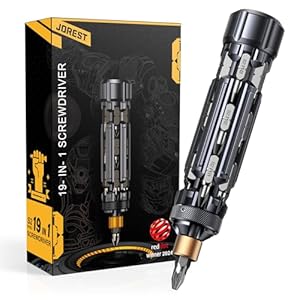 JOREST 19-in-1 EDC camping multitool schroevendraaierset met torque, torx, ratel, verjaardagscadeau, Kerstmis, vaderdag, geschenken, gadgets voor mannen, vader, papa, him, magnetische reparatie