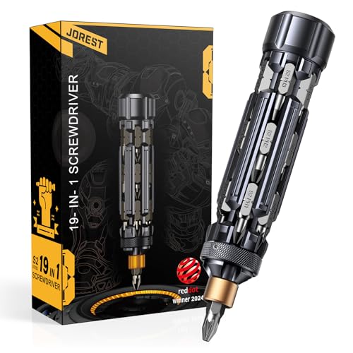 JOREST EDC Multi Screwdriver Set 19 in 1 Multi Bit Screwdriver, Multitool Birthday Gifts for Men Dad Him, Magnetic Screw Driver with Torx Phillips Hex, Pocket Repair Tool Kit for Bike, Table & Chair