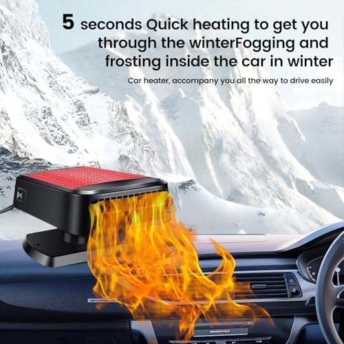 Xximuim 06754534 Car Heater,12V 200W Portable Car Heater Defroster Fans, 2 In 1 Heating & Cooling Fast Heating Defrost Defogger With Plug In Cigarette Lighter thumb #4