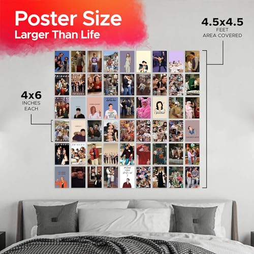 Image of CodersParadise Friends Inspired Wall Collage Kit - 54 Premium 4x6 Inch Aesthetic Posters for Bedroom, Dorm & Living Room Decor with Glue Dots Included