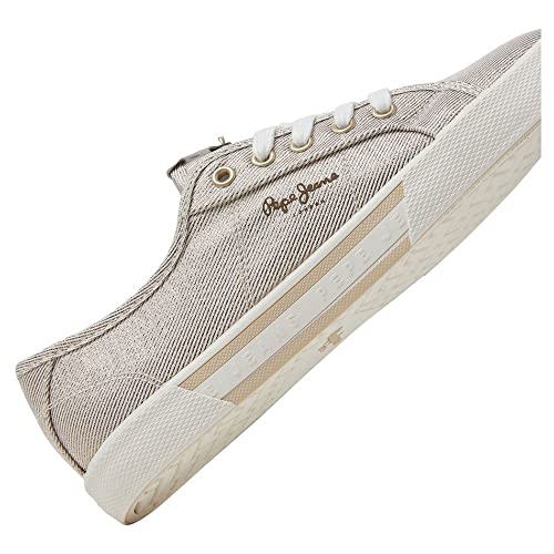 Pepe Jeans Baskets Brady Party W pour Femme, Jaune Or, 3 UK