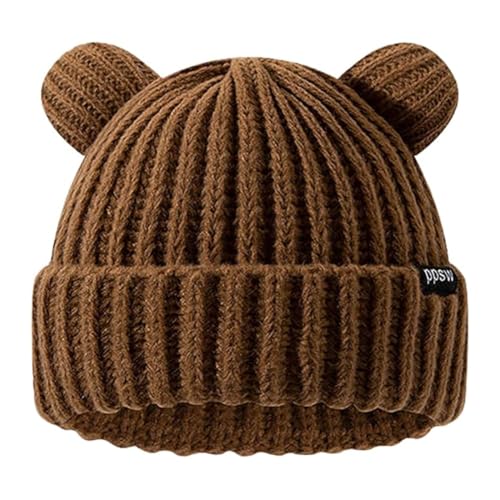 Royid Bear Hat Adult Bear Beanie with Ears Knit Warm