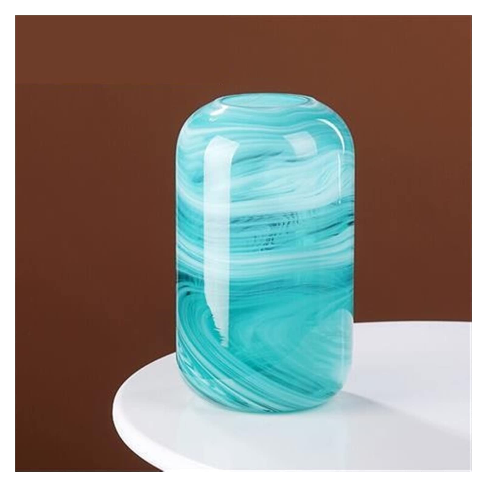 flower vase Creative Modern Ink Painting Glass Vases, Light Luxury Living Room Decorations, Tabletop Flower Arrangement, Colored Glaze Ware, Coagulated Green(Blue)