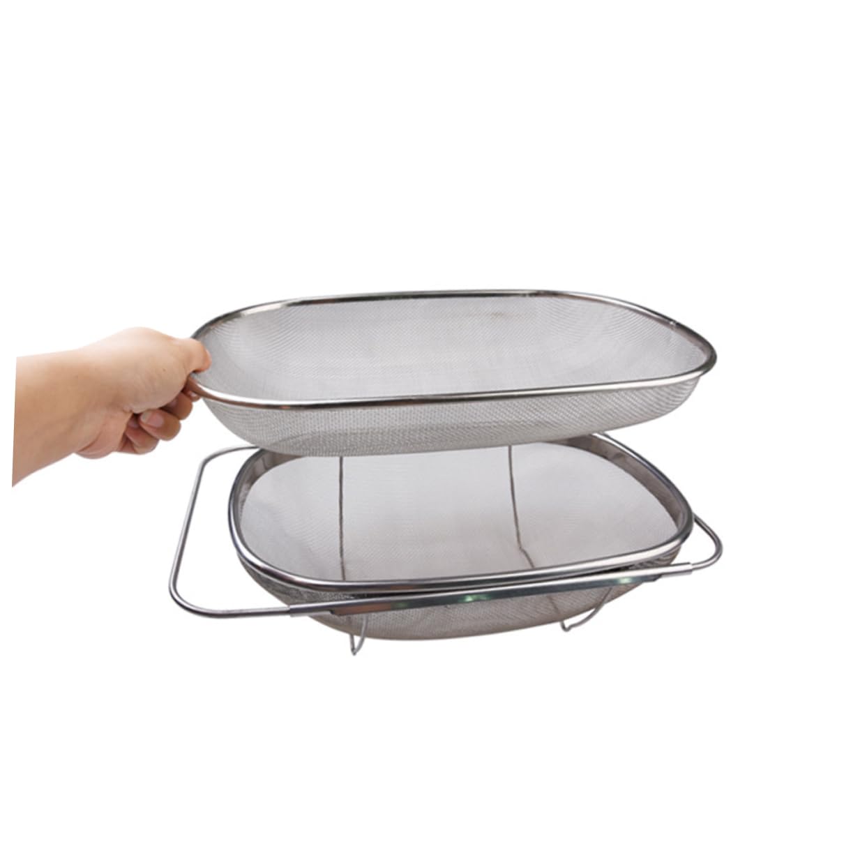 BESTonZON Filtro Per Acciaio Inossidabile Doppio Rete Di Filtro Retrattile Per Cucina Utensile Pratico e Facile Da Pulire