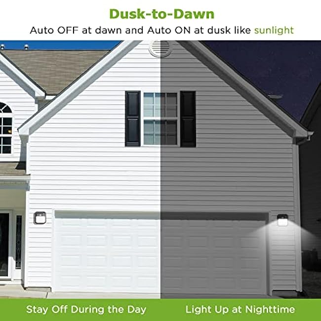 TIERONE Modern LED Wall Pack Light Security Light with Dusk to Dawn Photocell Outdoor Wall Lantern for Patio, Porch, Hallway 12W 1000LM 3000K Daylight Waterproof UL Listed 2 Pack