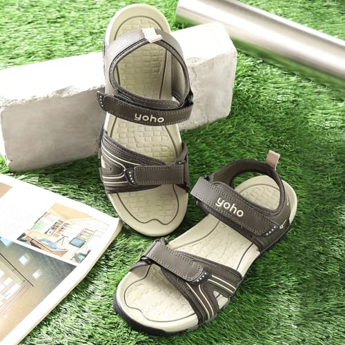 Image of YOHO TrailMark 002 Sports Sandals for Men | Comfortable & Lightweight | Flexible & Breathable | Footpharma footbed | Anti-Skid Footwear for Trekking, Hiking & Outdoor
