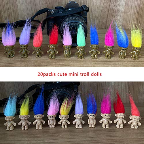 Yintlilocn 20 piezas muñecos troll mini de 1.2 pulgadas miniatura 2