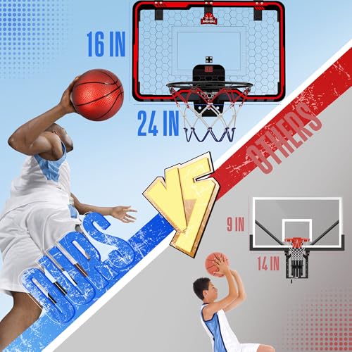 image for HopeRock Large Indoor Basketball Hoop for Kids and Adults, 24 X 16 Inc