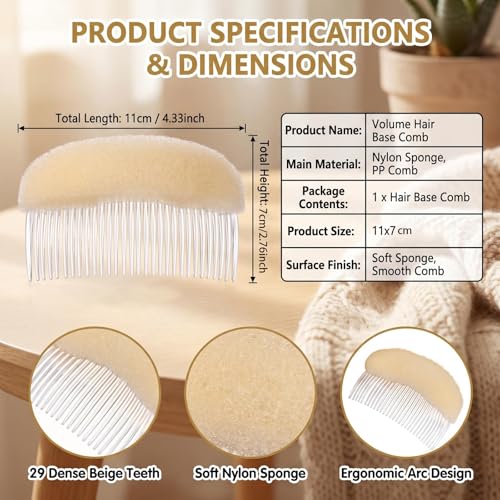 Insertos de volumen para peinado 2 piezas Beige miniatura 2