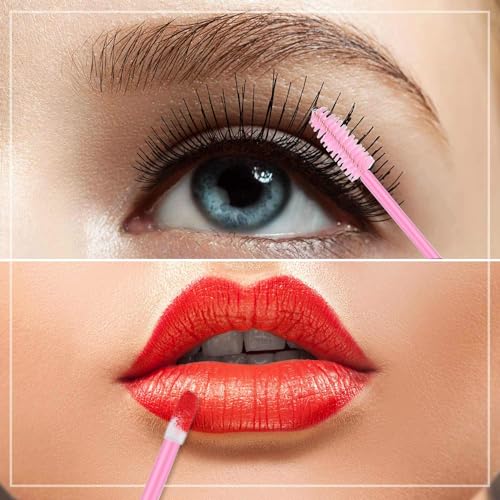 200 PCS Disposable Mascara Wands Lip Wands Set, 100 Pcs Disposable Eyelash Mascara Wands Brushes and 100 Pcs Disposable Lip Gloss Wands Lipstick Applicators - Image 6